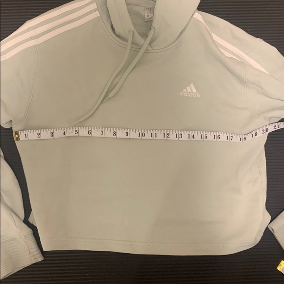 Adidas Mint Green Hoodie with classic white stripes - Picture 7 of 8